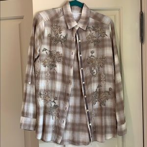 Johnny Was button down top.